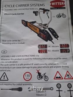 Witter tow bar 2 x cycle carrier zx202