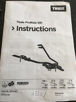 X3 Thule 591 Cycle Carrier / Bike Carrier Roof Mounted ProRide 2015 2017